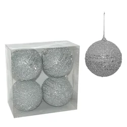 Novogodišnji ukrasI srebrni/ set 1/4