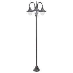 Den Vrtna ulična svetilka E27 220 cm aluminij 3 žarnice bron