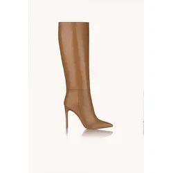 NAKA Ženske čizme na štiklu Beige Obsession, Braon