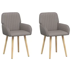 Trpezarijske stolice 2 pcs Tkanina Sivosmeđa