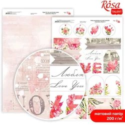 Papirji za scrapbooking Love Mood A4 - No. 8
