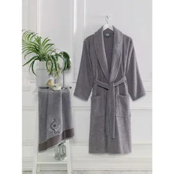 Lessentiel Maison Set Bademantil sa peškirom Cora, Anracit