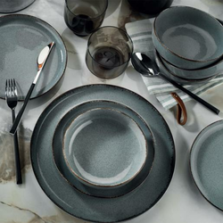 18-delni jedilni servis, modra/porcelan