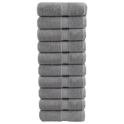 Premium ručnici za pranje SOLUND 10 kom. sive 30x30 cm 600 g/m2