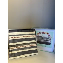 Tac Set posteljine Sidra, 200x220cm, Tamnosivo-beli