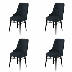 HANAH HOME Set 4 stolice Pare Anthracite Black