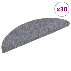 Prostirke za stepenice, samoljepljive, 30 kom, 56x17x3 cm, svijetlo sive, poluokrugle