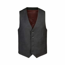 Vuneni prsluk za odijelo Charles Tyrwhitt Natural Stretch Twill Vest — Charcoal - 50