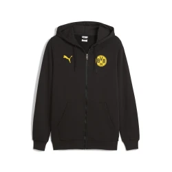 Mens Puma Borussia Dortmund Ftbl Culture Hooded Jacket, Black, Size XXL, Sport