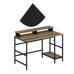 Hanah Home Greta L Dore Black Radni sto 120x74x60cm, Smeđi