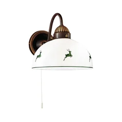 Kolarz 731.61.100 - Zidna lampa NONNA 1xE27/75W/230V braon/jelenja zelena