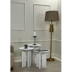 Hanah Home Set klub stolova Leo, 2 komada, Prljavo beli