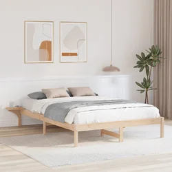vidaXL Posteljni okvir z nočnimi omaricami Rjava 150 x 200 cm Rjava