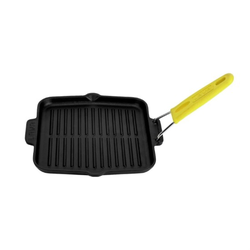 Grill pan, 21 x 21 cm, Yellow handle – LAVA