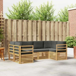 Sekcijska garnitura 6 pcs Bijela i antracit 245 x 126,5 x 73 cm