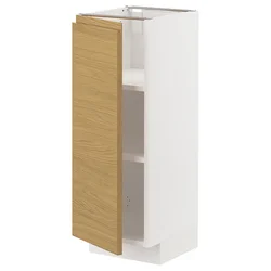 METOD Podni element s policama, bela/Voxtorp im. hrastovine, 30x37 cm