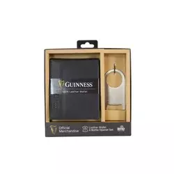 Guiness Gift box: novčanik muški kožni 120x90x20 mm i otvarač za flaše GS04 crna ( 16NMBGS04B )