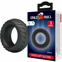 Crazy Bull Dilson Silicone Ring Model 3 - Adjustable Comfort Fit, Black D-243835