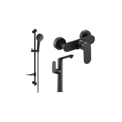 Mexen Milo DF05 tuš set, črn - 713154DF05-70