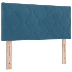 vidaXL LED glava postelje dizajn z diamantskimi bloki temno modra 90 cm žamet