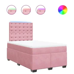 Vidaxl Box spring postelja z vzmetnico roza 120x190 cm žamet