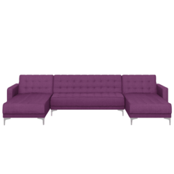 Beliani Kavč postelja oblazinjena podkev vijolična ABERDEEN