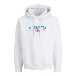 JACK & JONES Majica JJJADE azur/temno rdeča/bela