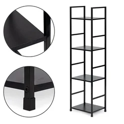 ModernHome Drvena polica sa metalnim LOFT okvirom, 4 nivoa, u boji hrasta CWJ3024112L WO