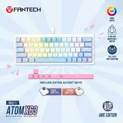 Tastatura mehanicka Gaming Fantech MK611 Atom x63 AME bela (rosie switch)