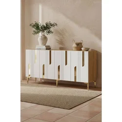 Hanah Home komoda Nota 150, 150 cm, bela / zlatna