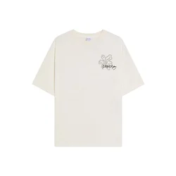 Bershka Majica  črna / bela