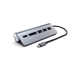 SATECHI Hub Aluminium Type-C USB Hub 3x USB 3.0,MicroSD, Sivi