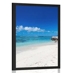 Plakat plaža Anse Source - 20x30 black