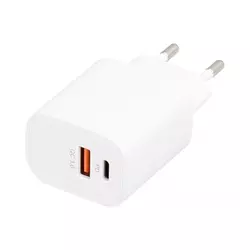 E-GREEN Superbrzi Strujni Punjač, USB3.0 i USB 3.1 tipC ulaz, 5V/3A, Beli