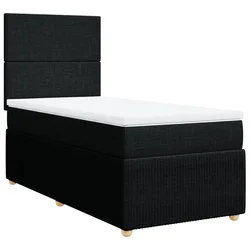 vidaXL vidaXL Box spring postelja z vzmetnico črn 90x190 cm blago, (21291396)