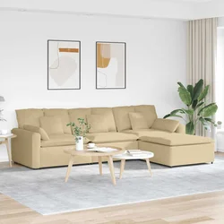Modularna sofa s tabureom i jastucima, sivo-zelena