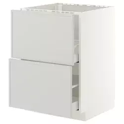 METOD / MAXIMERA Pod.element sudop. i 2front/2fioke, bela/Aspudden svetlosiva, 60x60 cm