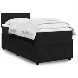 vidaXL Box spring postelja z vzmetnico črn 90x190 cm žamet