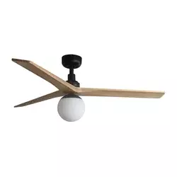FARO 34283-11L - Plafonski ventilator KLIM M 1xE27/15W/230V borovina/crna + daljinski upravljač