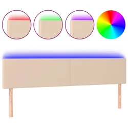LED uzglavlje boja cappuccina 180 x 5 x 78/88cm od umjetne kože