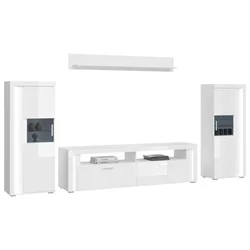 MID.YOU Dnevni Regal Skylight, Bela, Visoki Sijaj, 4-Delno