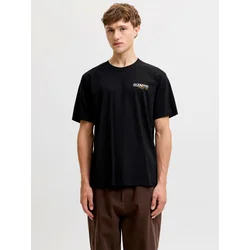JACK & JONES Majica JJJADE oranžna/črna/bela