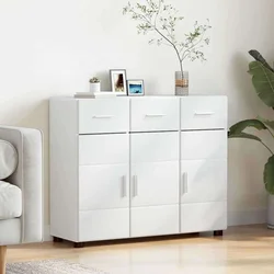 Vidaxl Strani šal s polico Bela 88,5 x 30,5 x 73 cm Konstruiran les