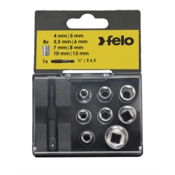 Felo set nasadnih glava sa adapterom HEX Nut 9 kom ( 05798106 )