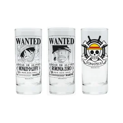 Set od 3 čaše AbyStyle - One Piece - Wanted - Luffy, Zoro and Skull