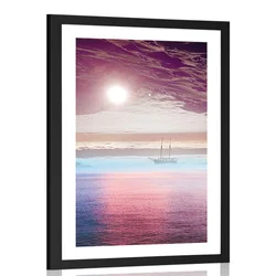 Plakat s paspartujem čarobna plovba po morju - 60x90 silver
