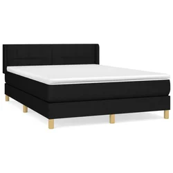 Vidaxl Box spring posteljni z vzmetnico črn 140x190 cm blago
