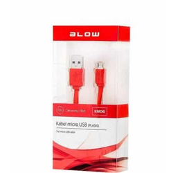 Micro USB kabel ploski BLOW rdeči