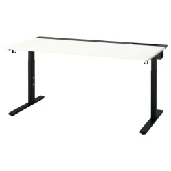 MITTZON Radni sto, bela/crna, 160x80 cm