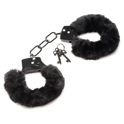 XR Brands - Cuffed In Fur Handcuffs - Black